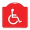 Signmission Designer Series Sign Large Handicapped, Red & White Aluminum Sign, 18" x 18", RW-1818-23889 A-DES-RW-1818-23889 - alternate 1